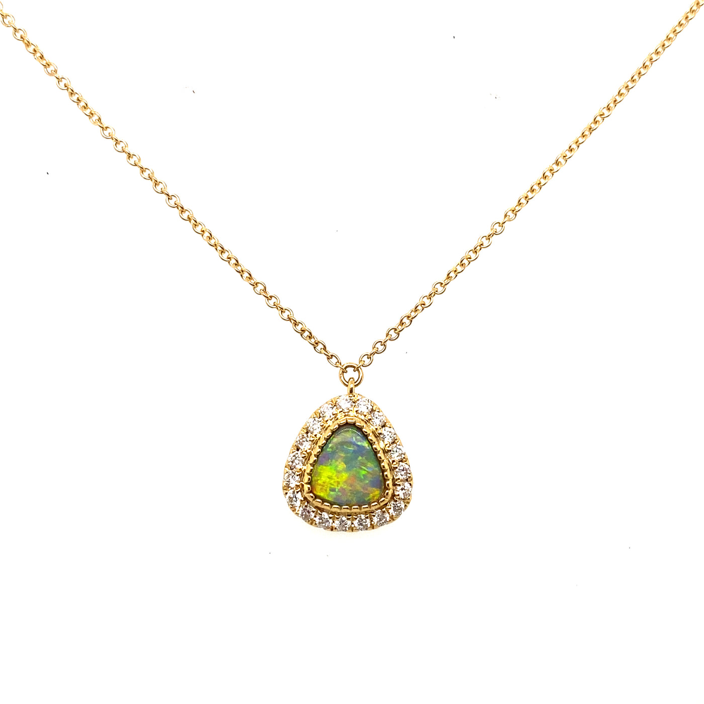 Black Opal and Diamond Necklace