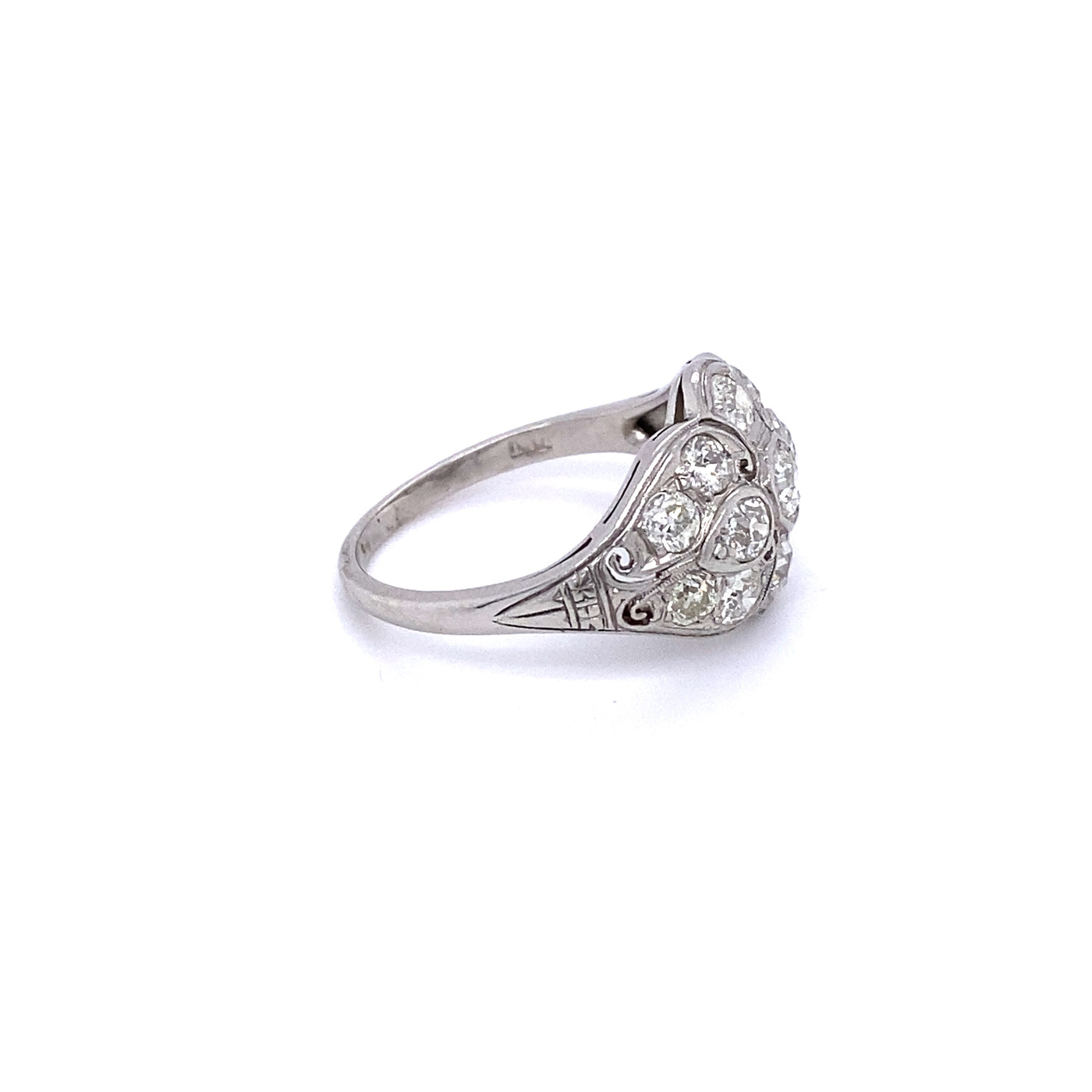 Platinum Art Deco Old European Diamond Ring