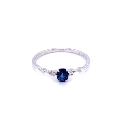 Blue Sapphire Twist Stacker Ring