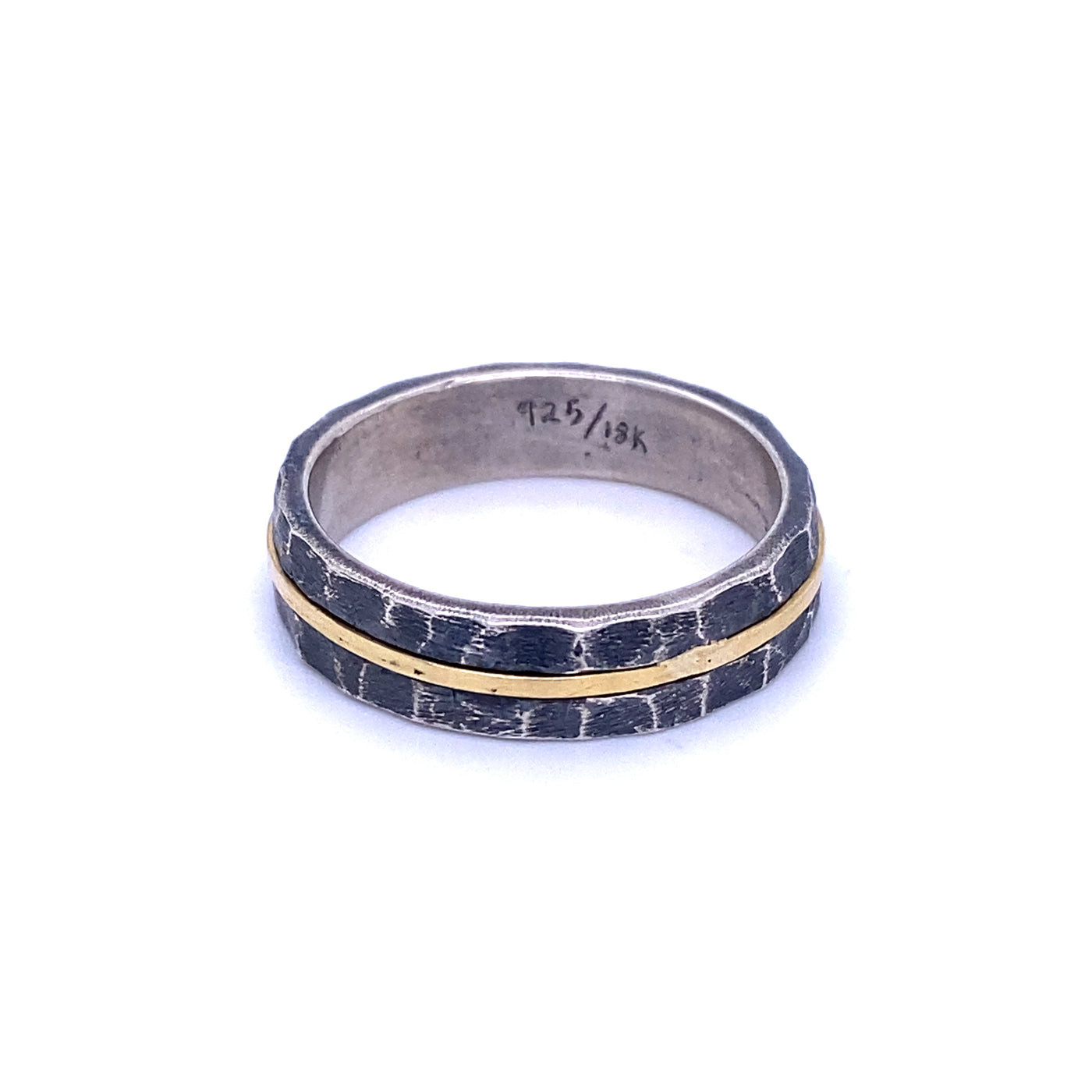 Two-Tone Brushed Hammered Band