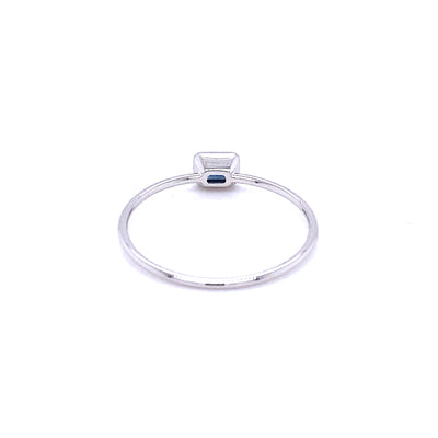 Baguette Blue Sapphire Stacker Ring