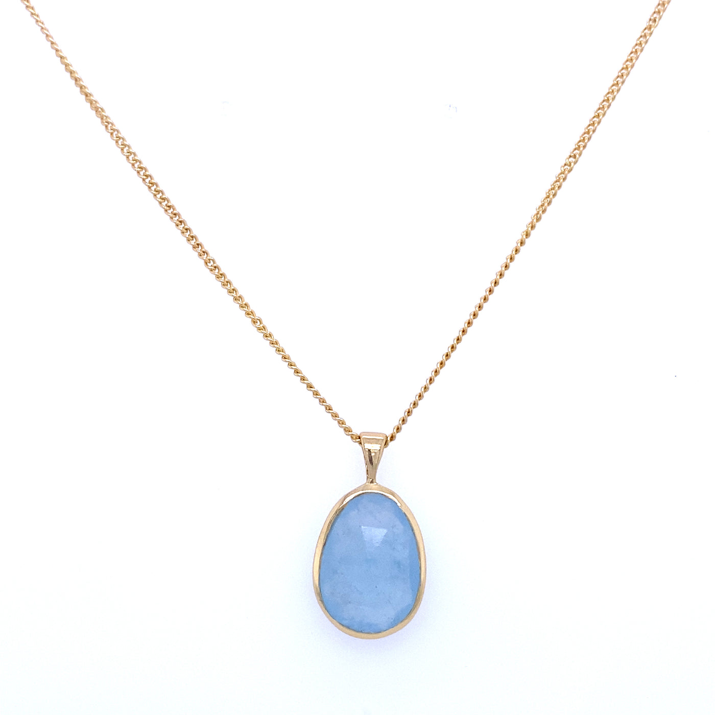Oval Faceted Gemstone Necklace