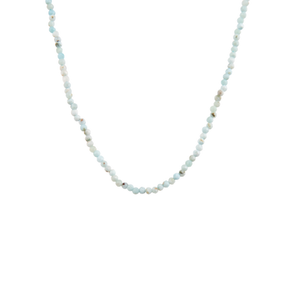 Faceted Larimar Beaded Necklace