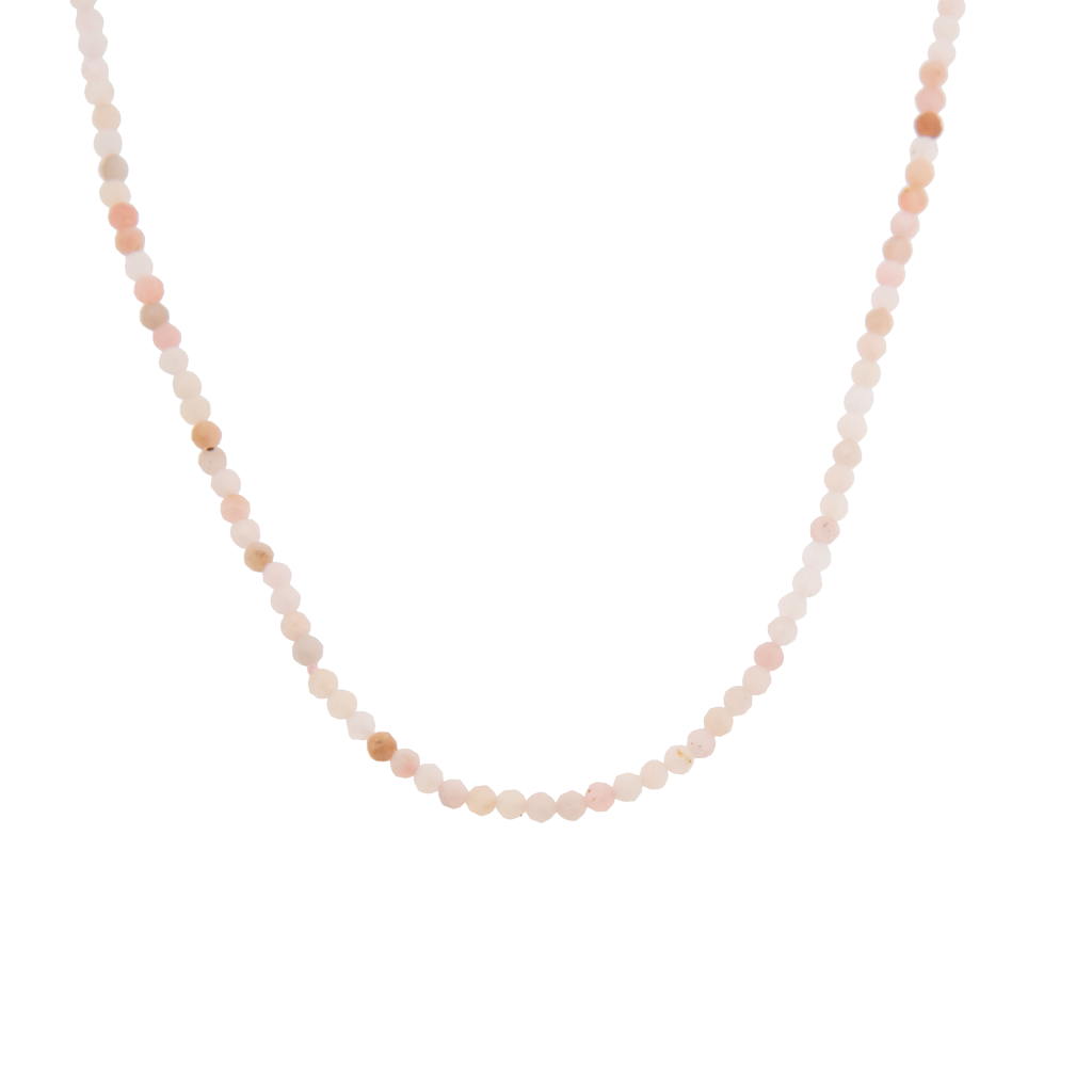 Faceted Pink Opal Beaded Necklace