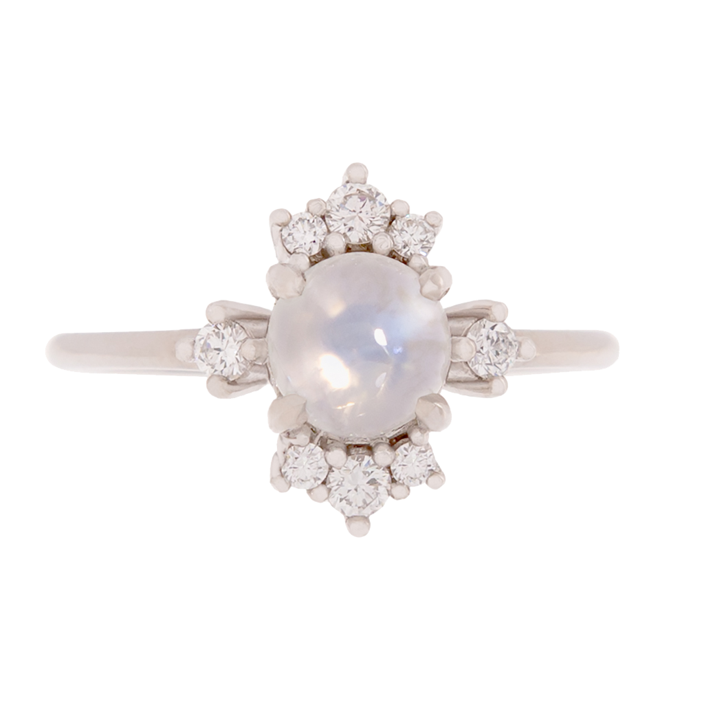 Cat's Eye Moonstone With Diamond Accent Ring
