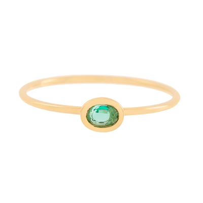 Dainty Oval Emerald Stacker Ring