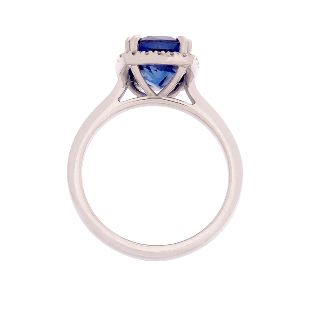 GRS Certified No Heat 4ct Royal Blue Sapphire Ring