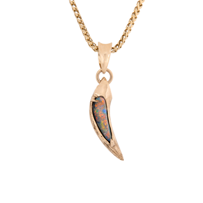 Opal Saber Tooth Tiger Claw Pendant