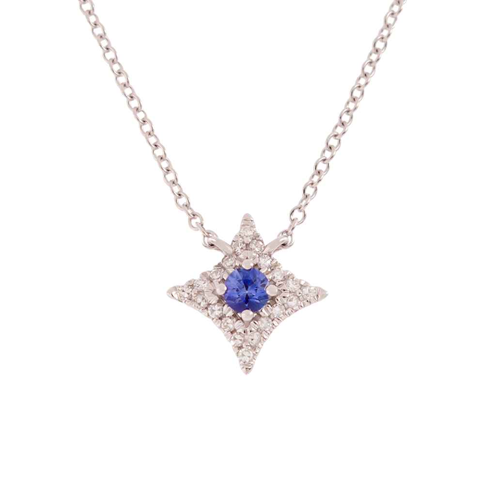 Sapphire and Diamond Star Necklace