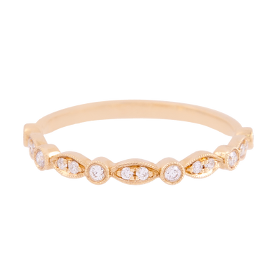 Yellow Gold Marquise and Round Diamond Band