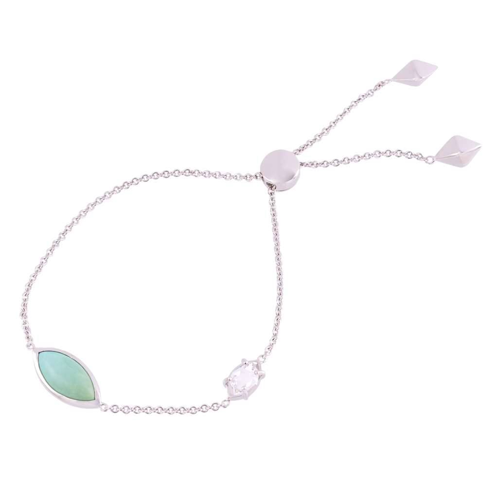 Constellation Marquise Turquoise and Herkimer Bolo Bracelet