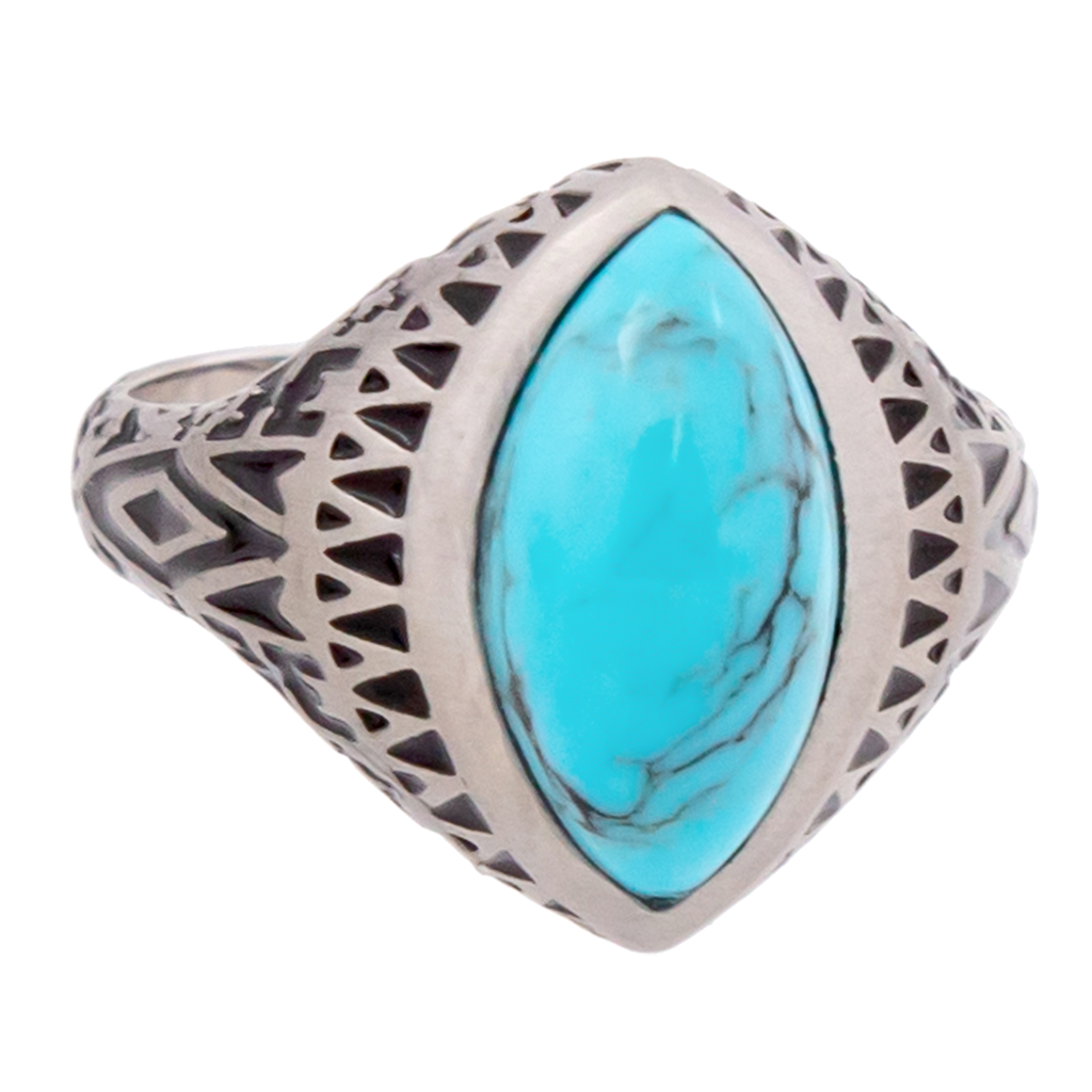 Aztec Marquise Turquoise Ring