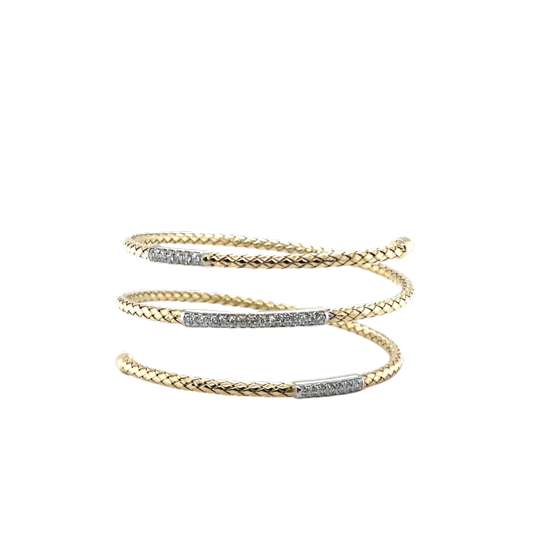 14KTT Diamond Wrap Bangle 0.64 tdw