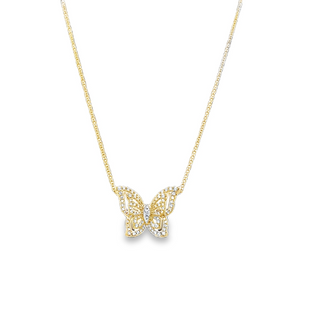 14KY Diamond Butterfly Necklace 0.59 tdw