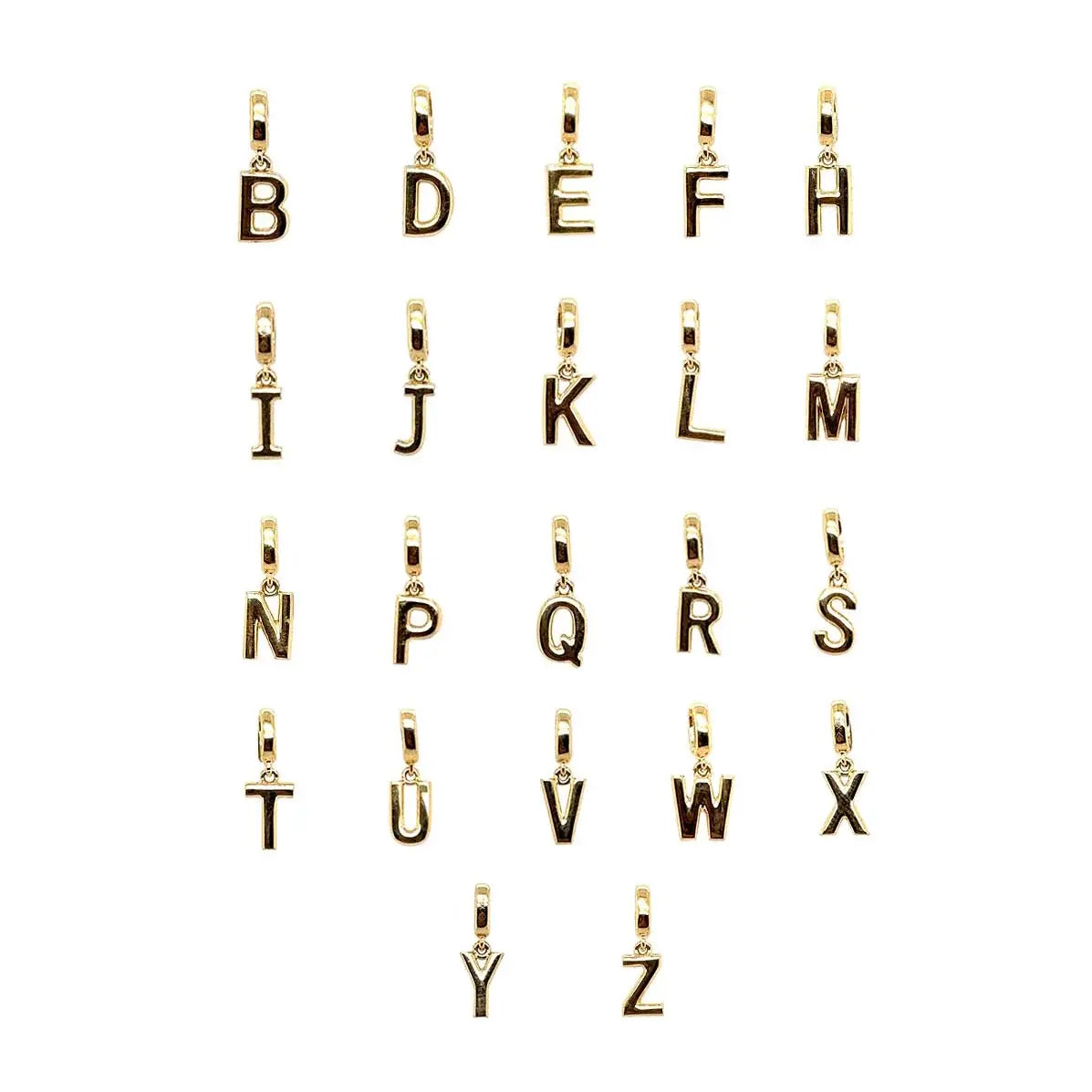 18K Initial Letter Charm