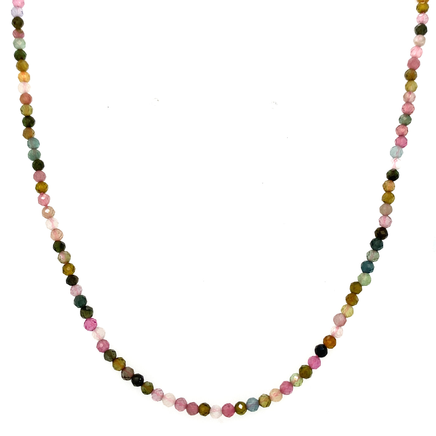 Rainbow Gemstone Layering Necklace Gold Plated