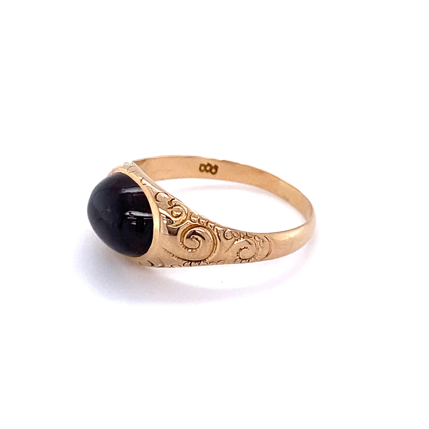 10KR Victorian Garnet Signet Ring