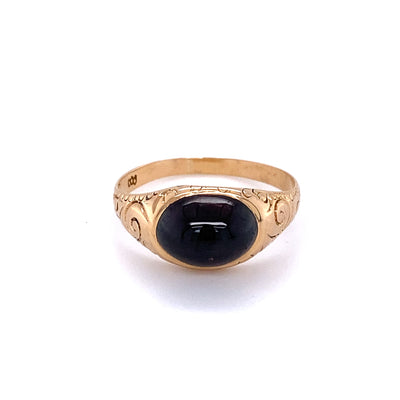 10KR Victorian Garnet Signet Ring