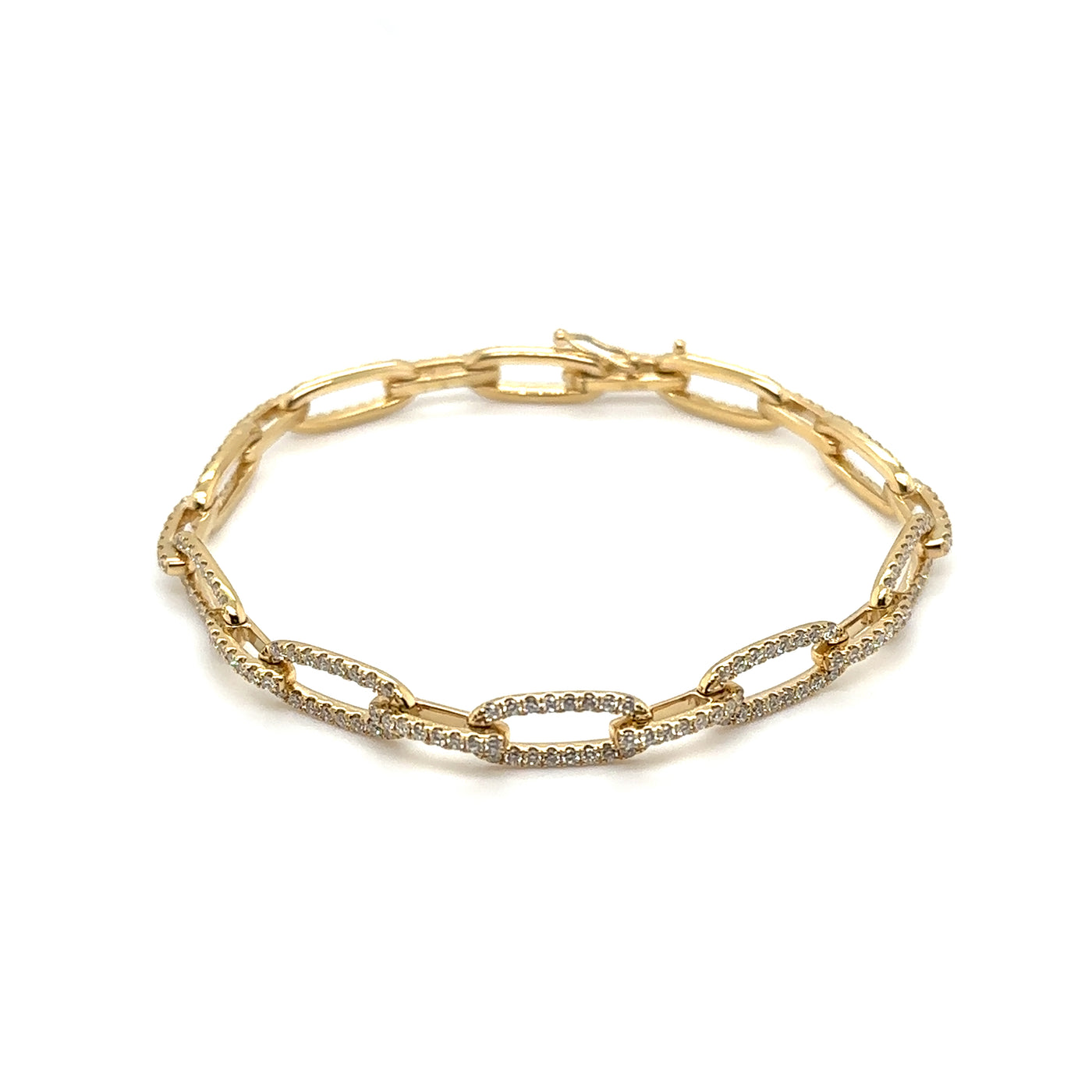 18K Diamond Paperclip Bracelet