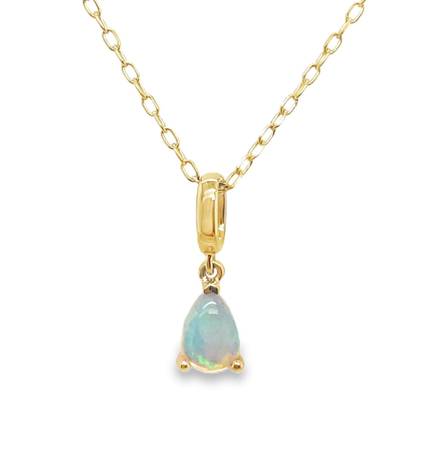 18K Yellow Gold 0.29ct Opal Charm Pendant