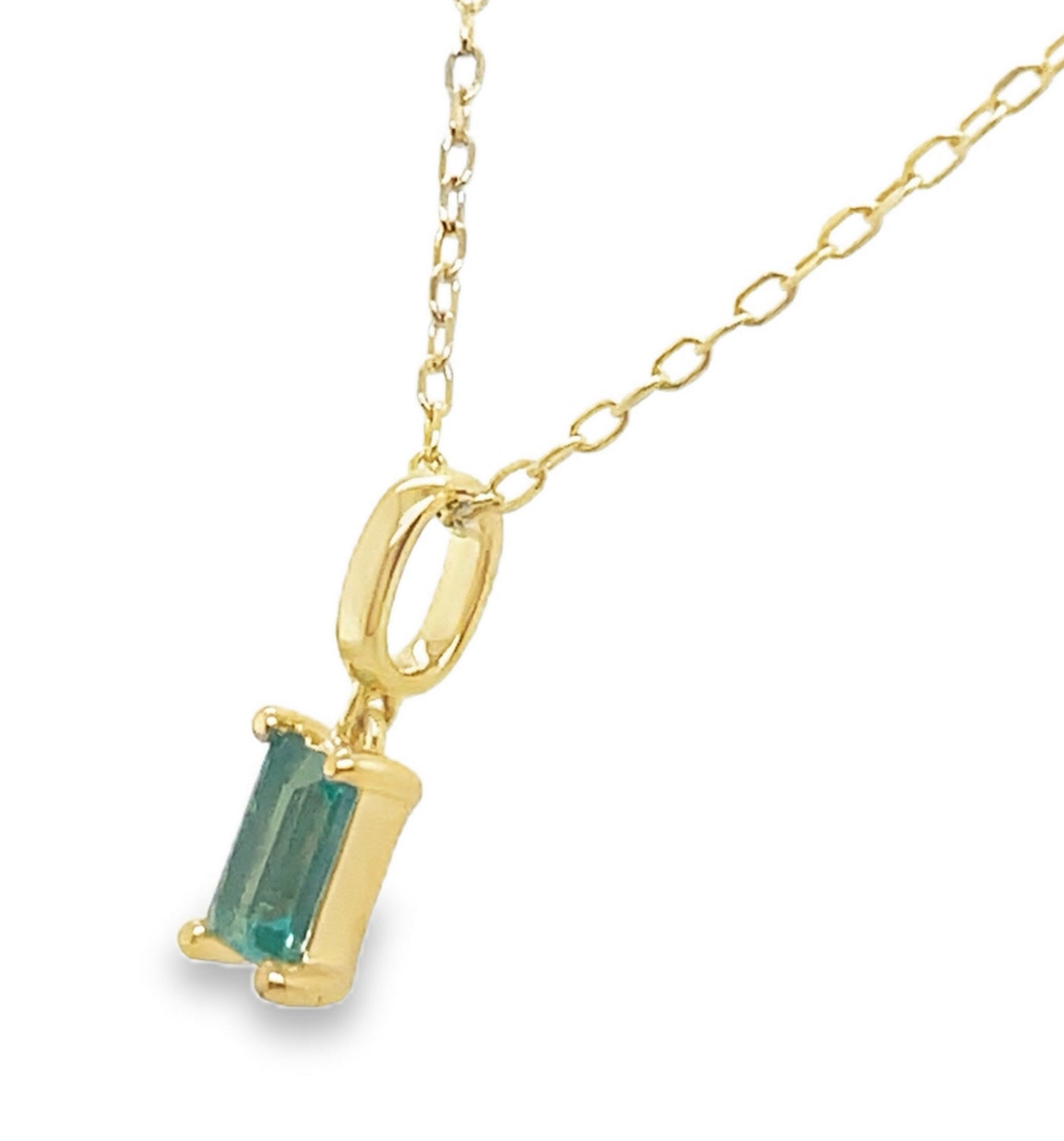 18K Yellow Gold 0.31ct Emerald Charm Pendant