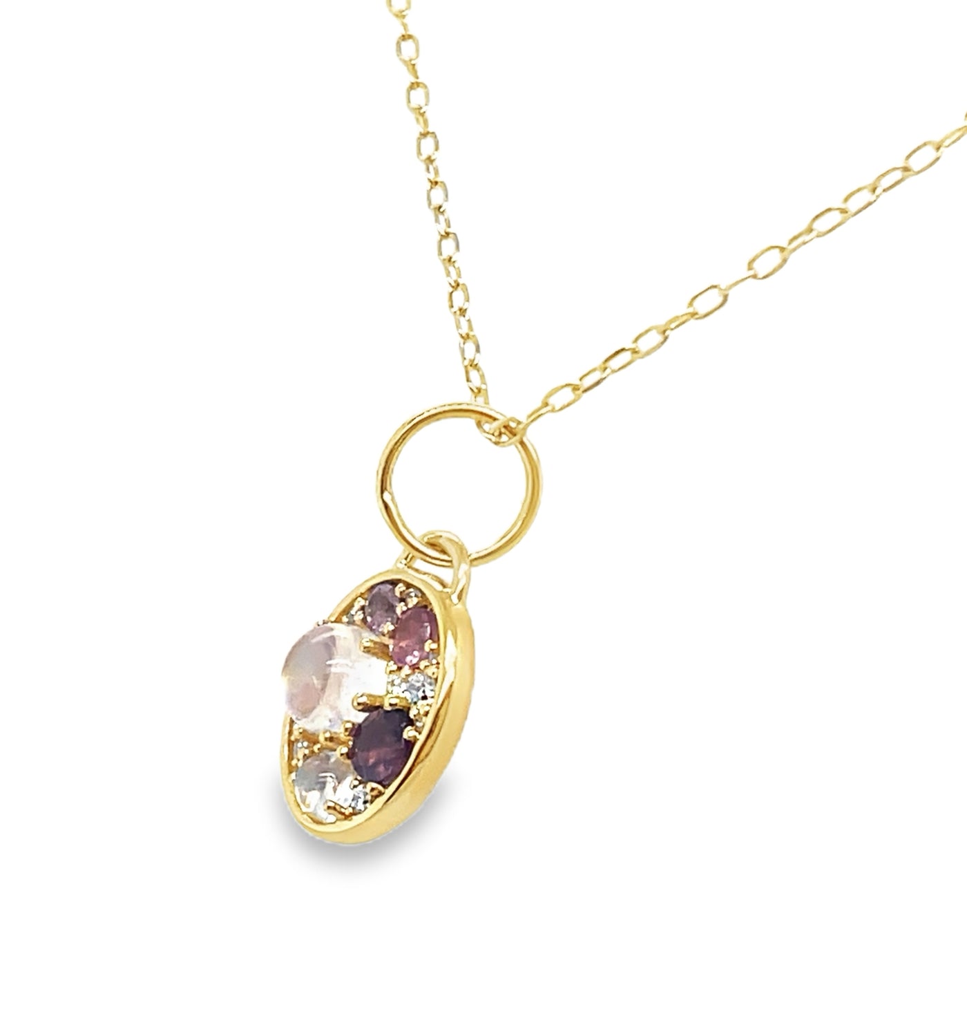 18K "Lily" Multi-Stone Cluster Charm Pendant