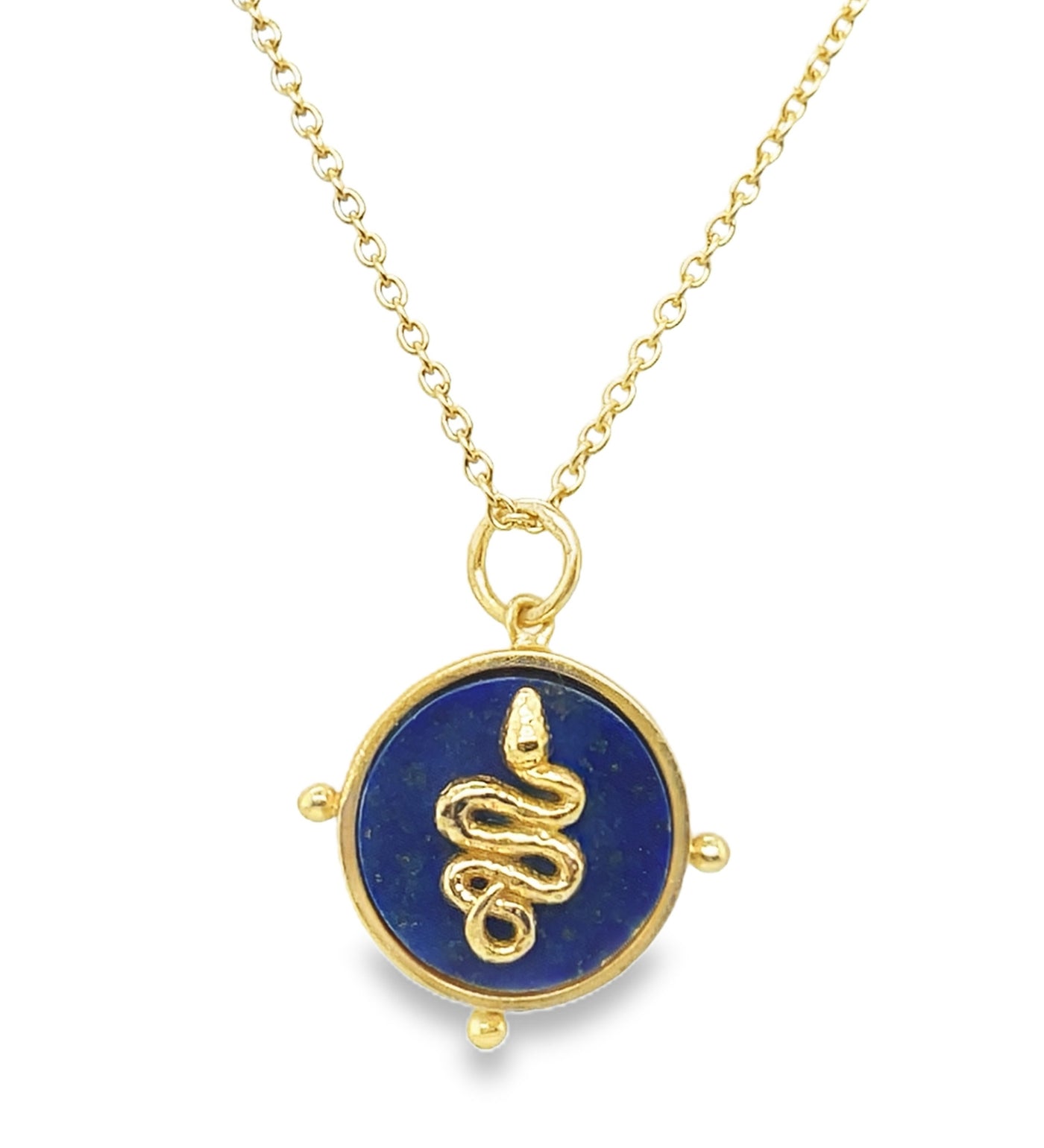 Gold Plated Sterling Silver Medallion Charm with Chain