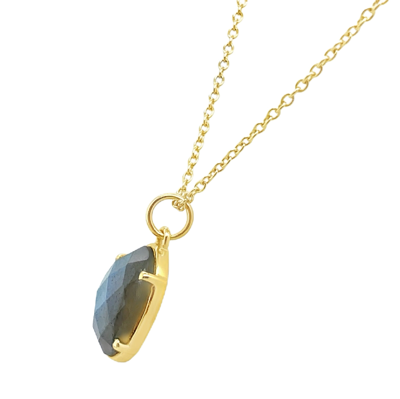 Gold Plated Sterling Silver Faceted Charm with Chain