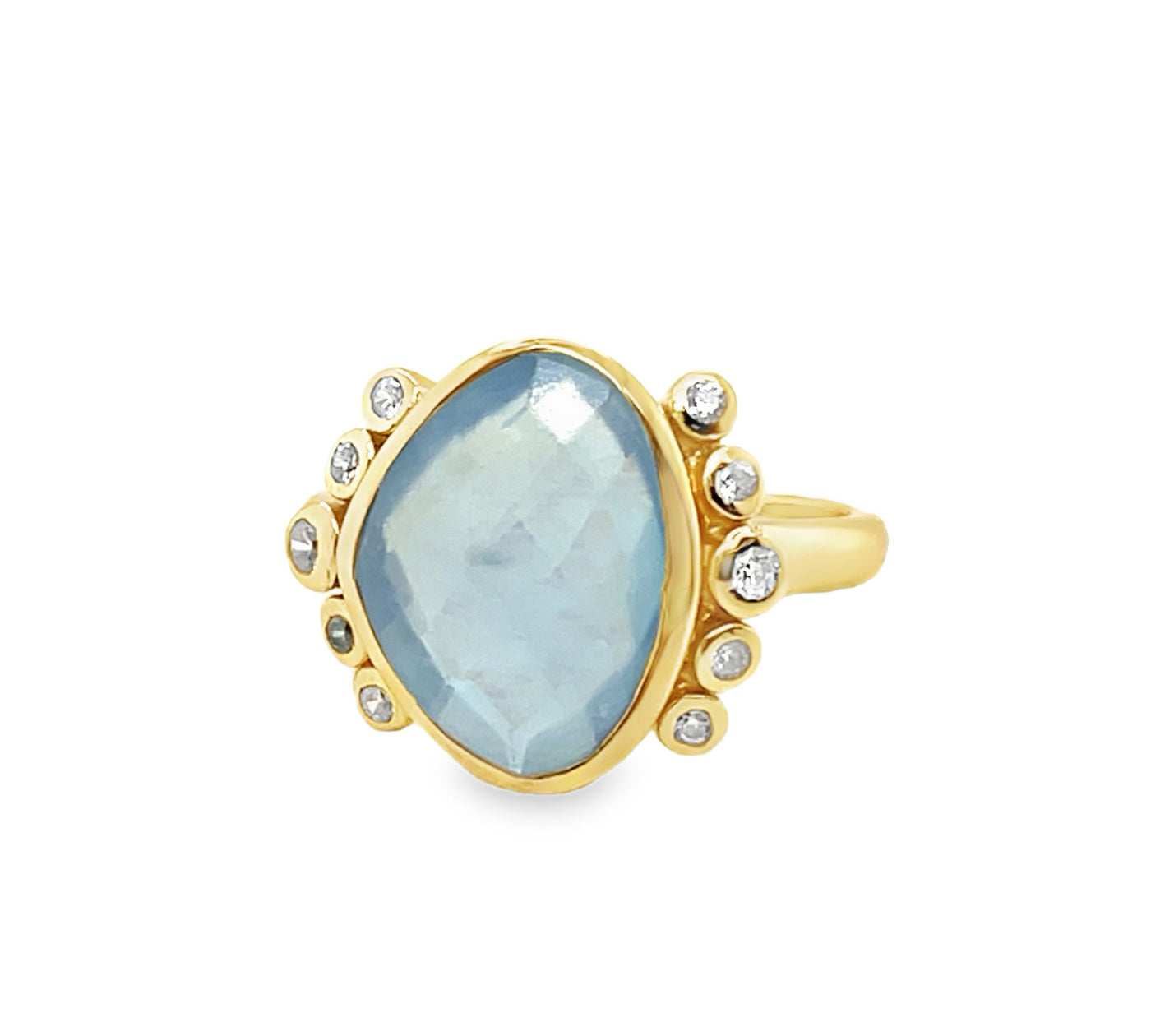 Gold Plated Sterling Silver Faceted Gemstone Ring