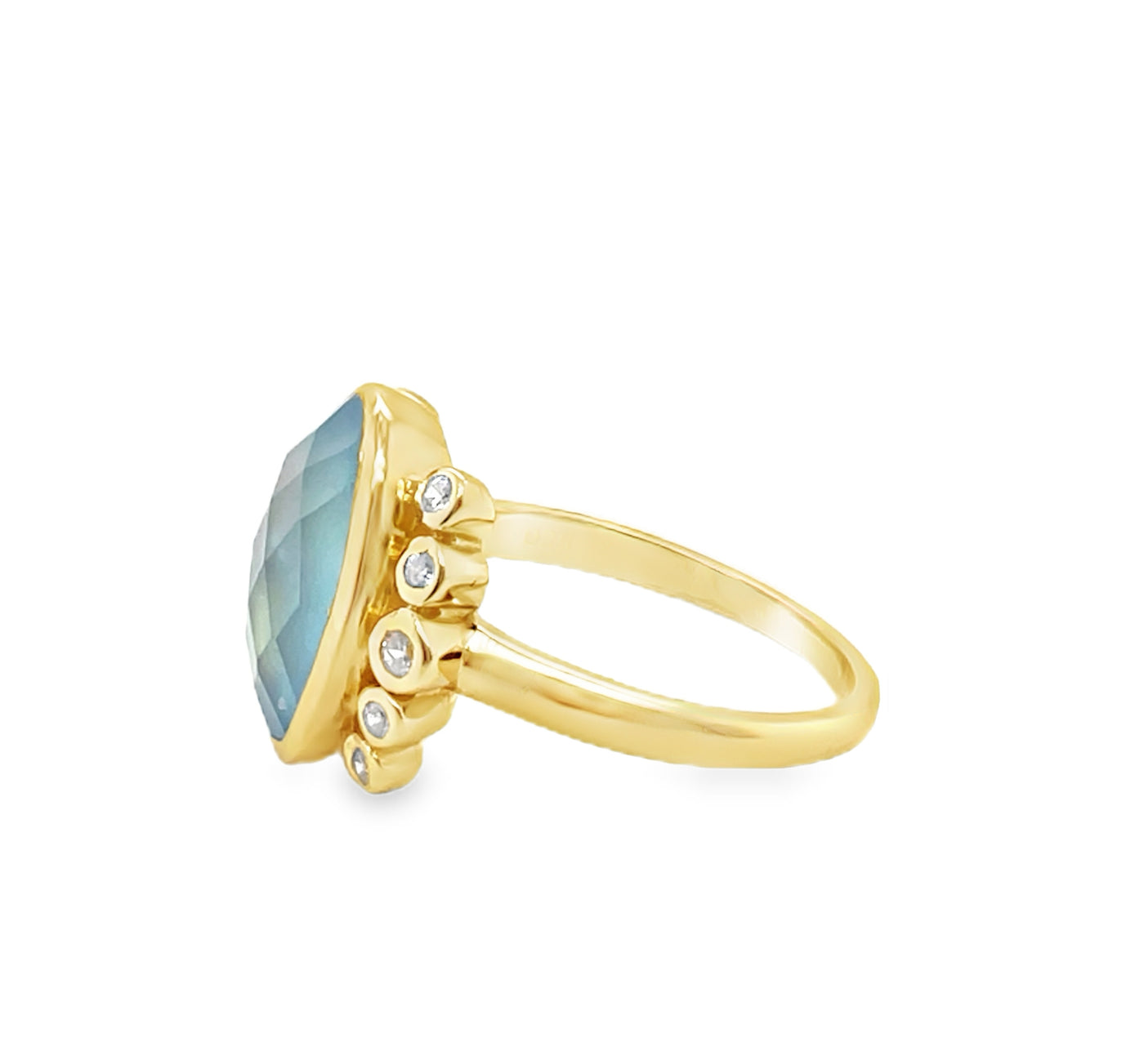 Gold Plated Sterling Silver Faceted Gemstone Ring