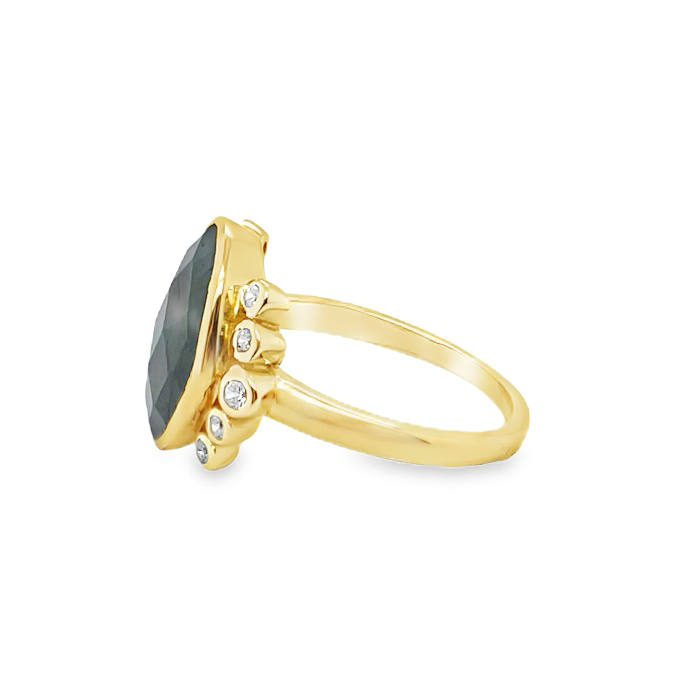 Gold Plated Sterling Silver Faceted Gemstone Ring