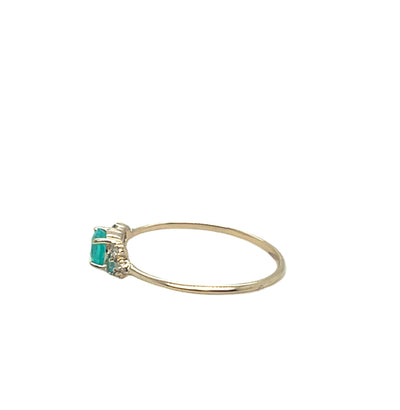 14KY "Mira" 0.34ctw Paraiba Tourmaline & 0.04 tdw Ring