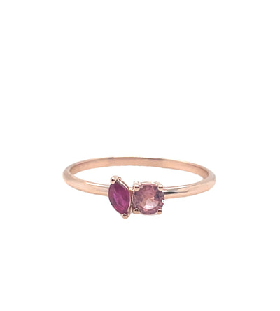 14K Toi et Moi Gemstone Ring