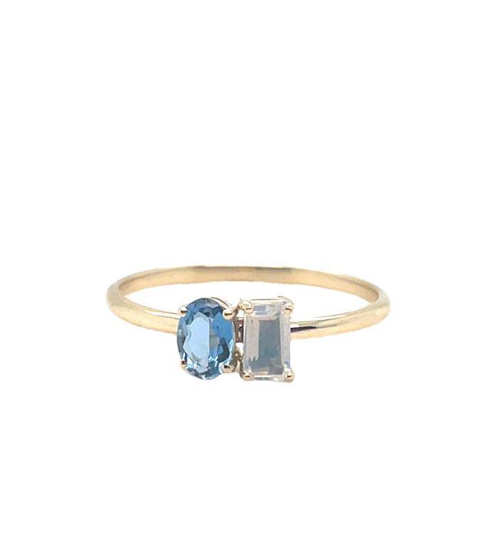 14K Toi et Moi Gemstone Ring