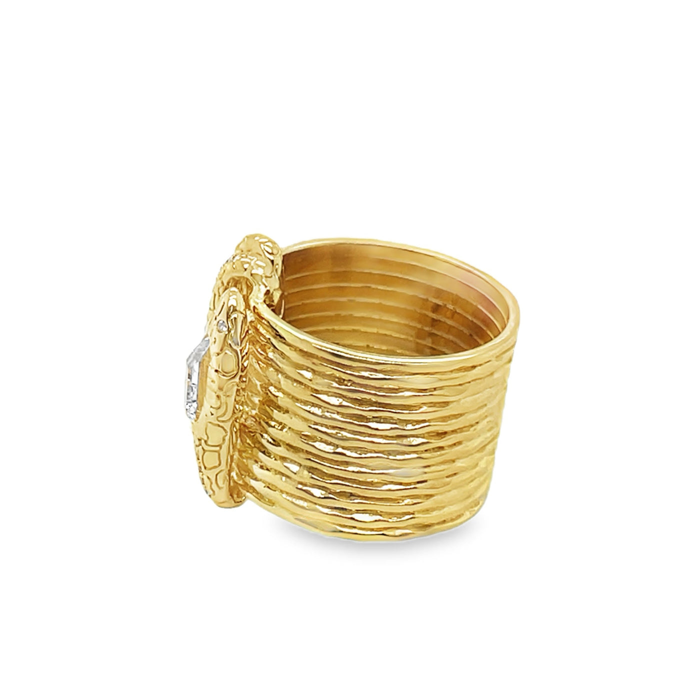 925 Herkimer & Sapphire Snake Ring