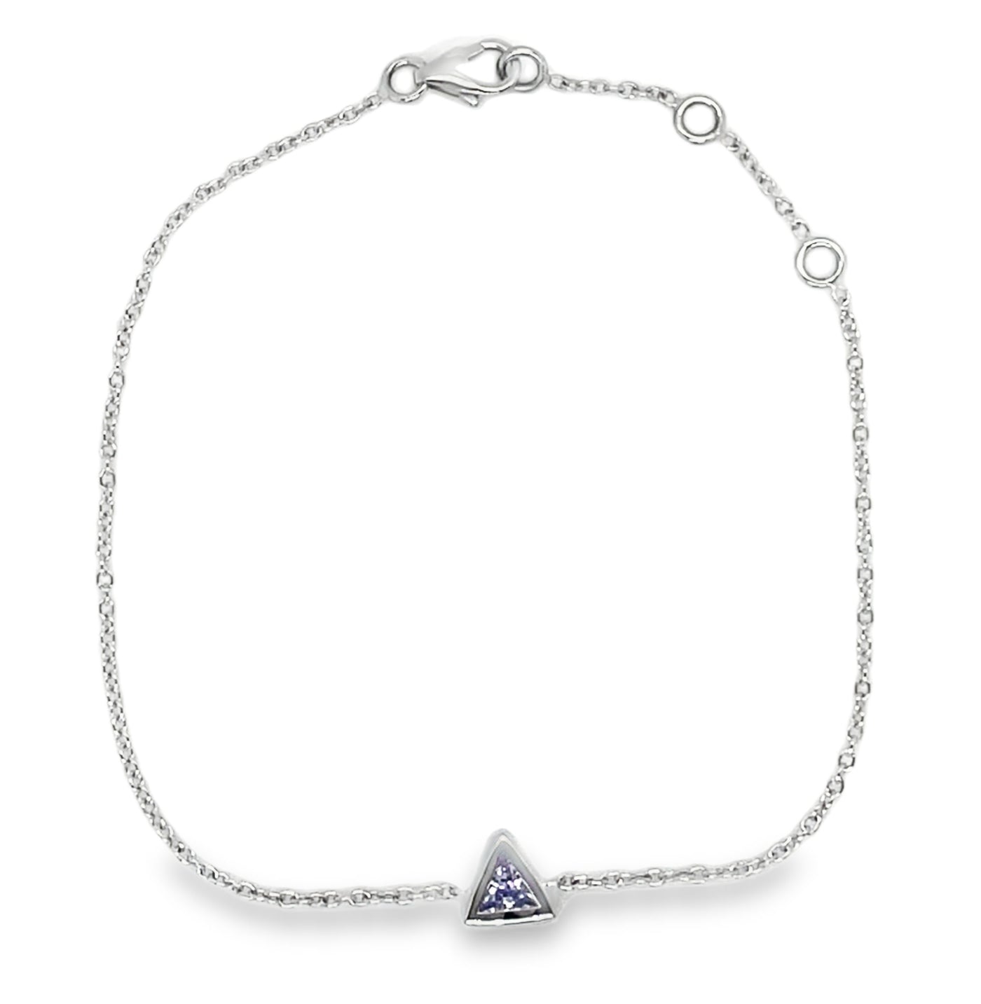 14K Triangular Sapphire Line Bracelet