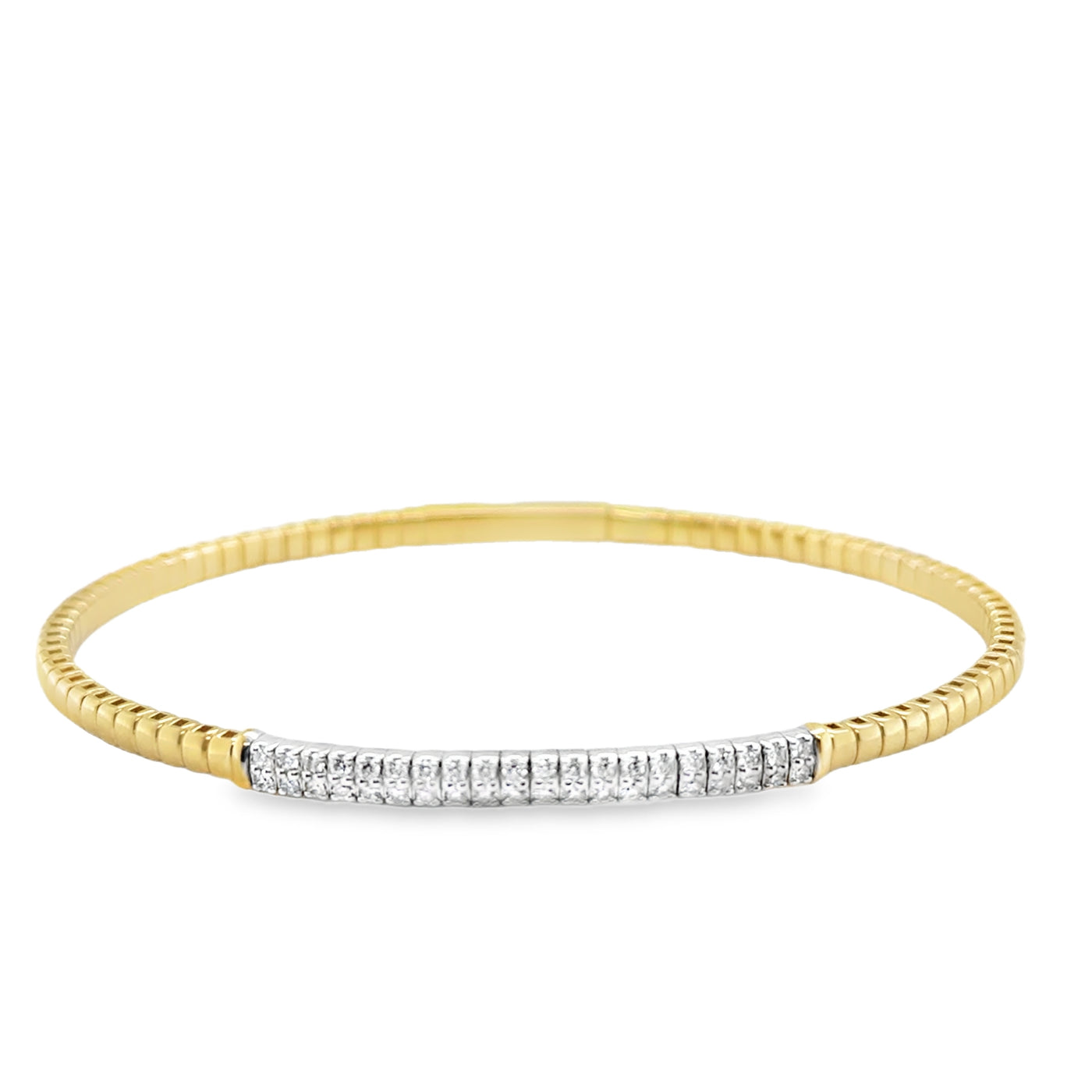 14KW/Y Double Row Diamond Flexible Bangle
