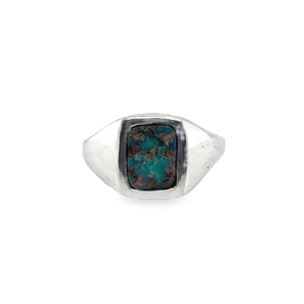 925 Turquoise Signet Ring