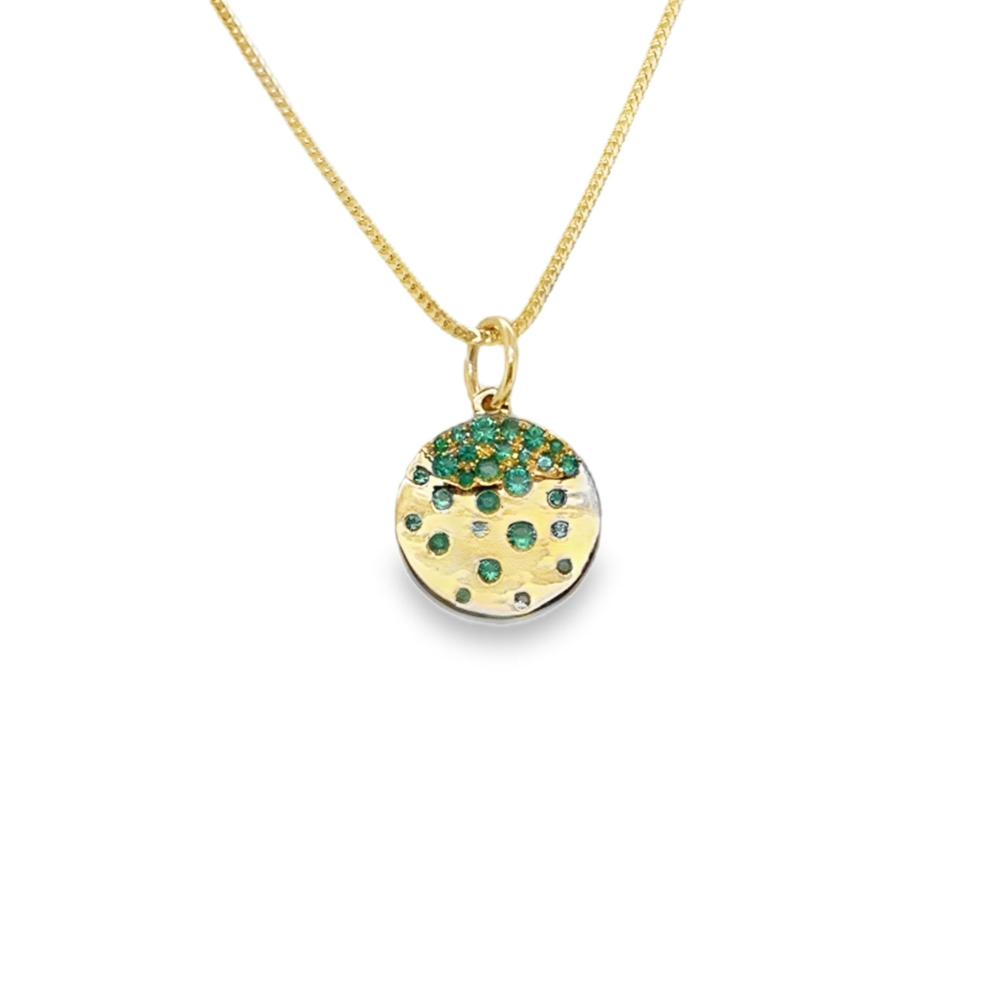 14KY Emerald Confetti Charm