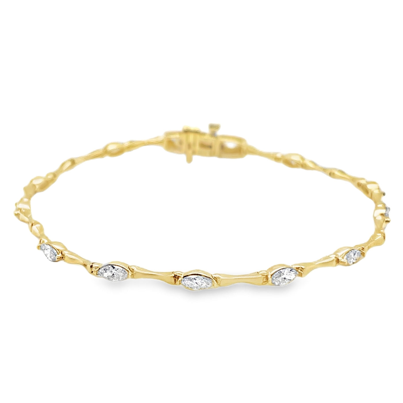 14KY  Marquise Diamond Segment Bracelet
