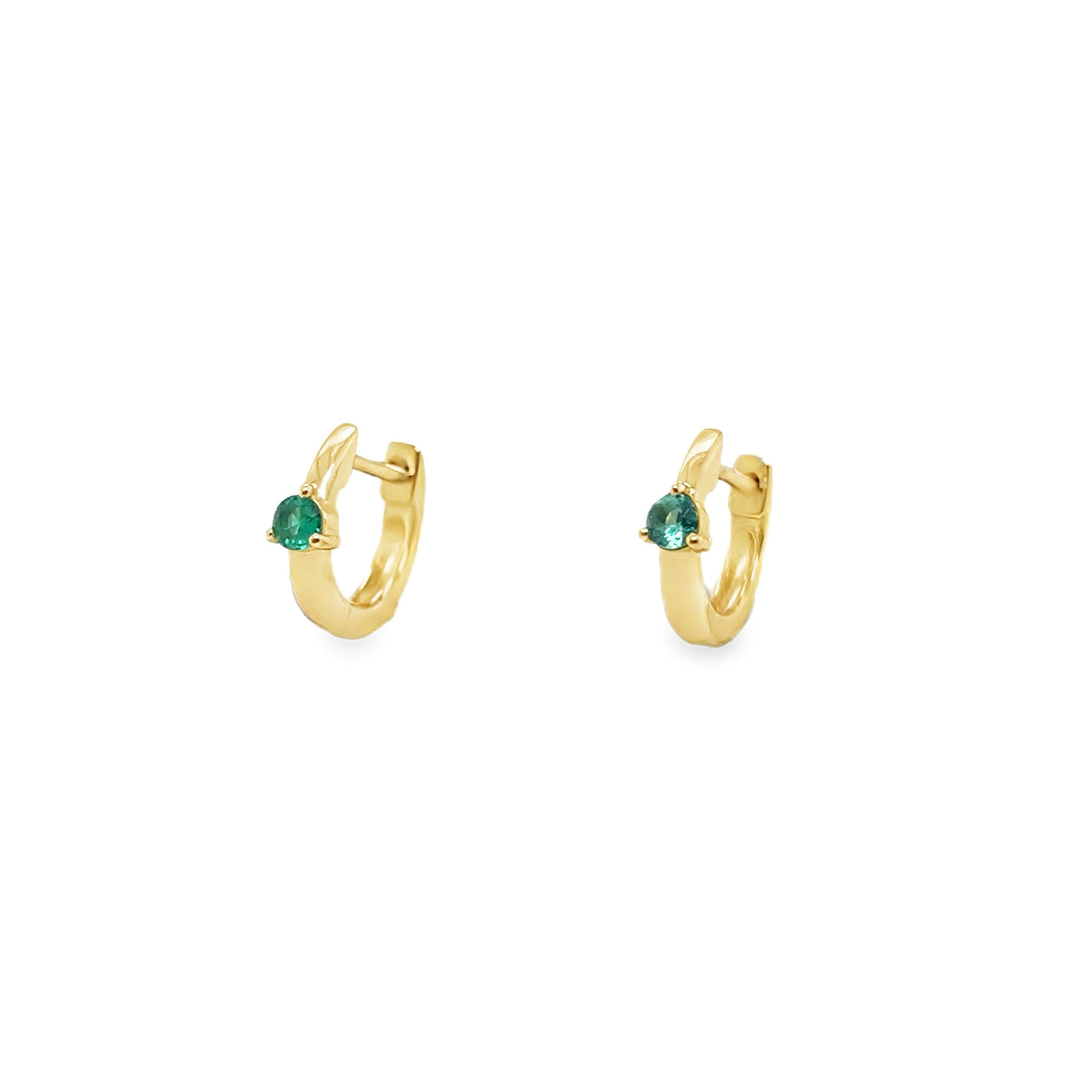 14KY Dainty Emerald Hoop