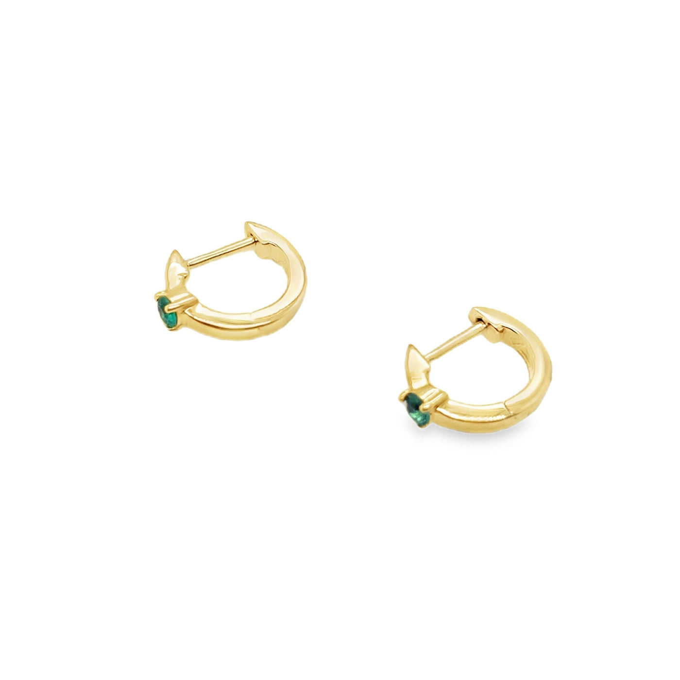 14KY Dainty Emerald Hoop