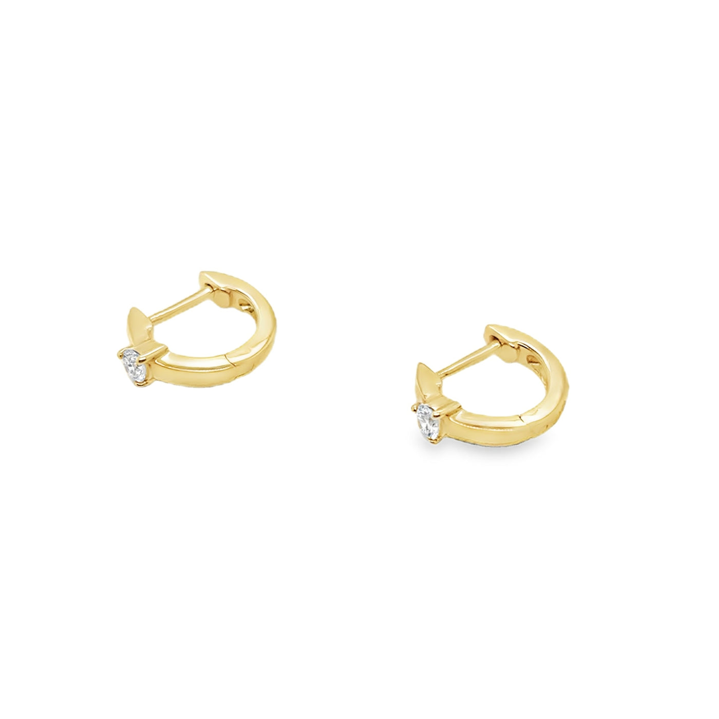 14KY Dainty Diamond Hoop