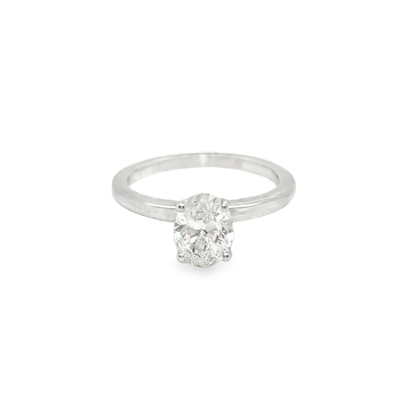 14KW Oval G SI2 Tiffany Setting Ring
