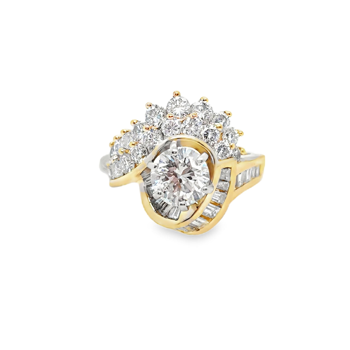14KY SI1 J Diamond Ring with Accents