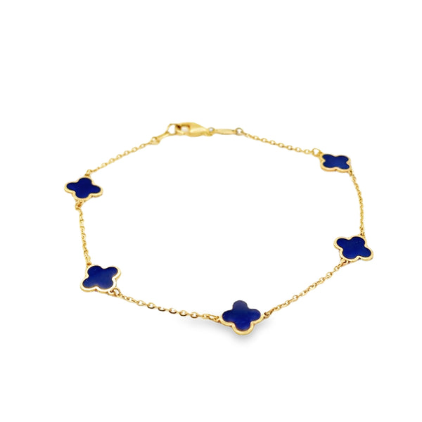 14KY Lapis Inlay Bracelet