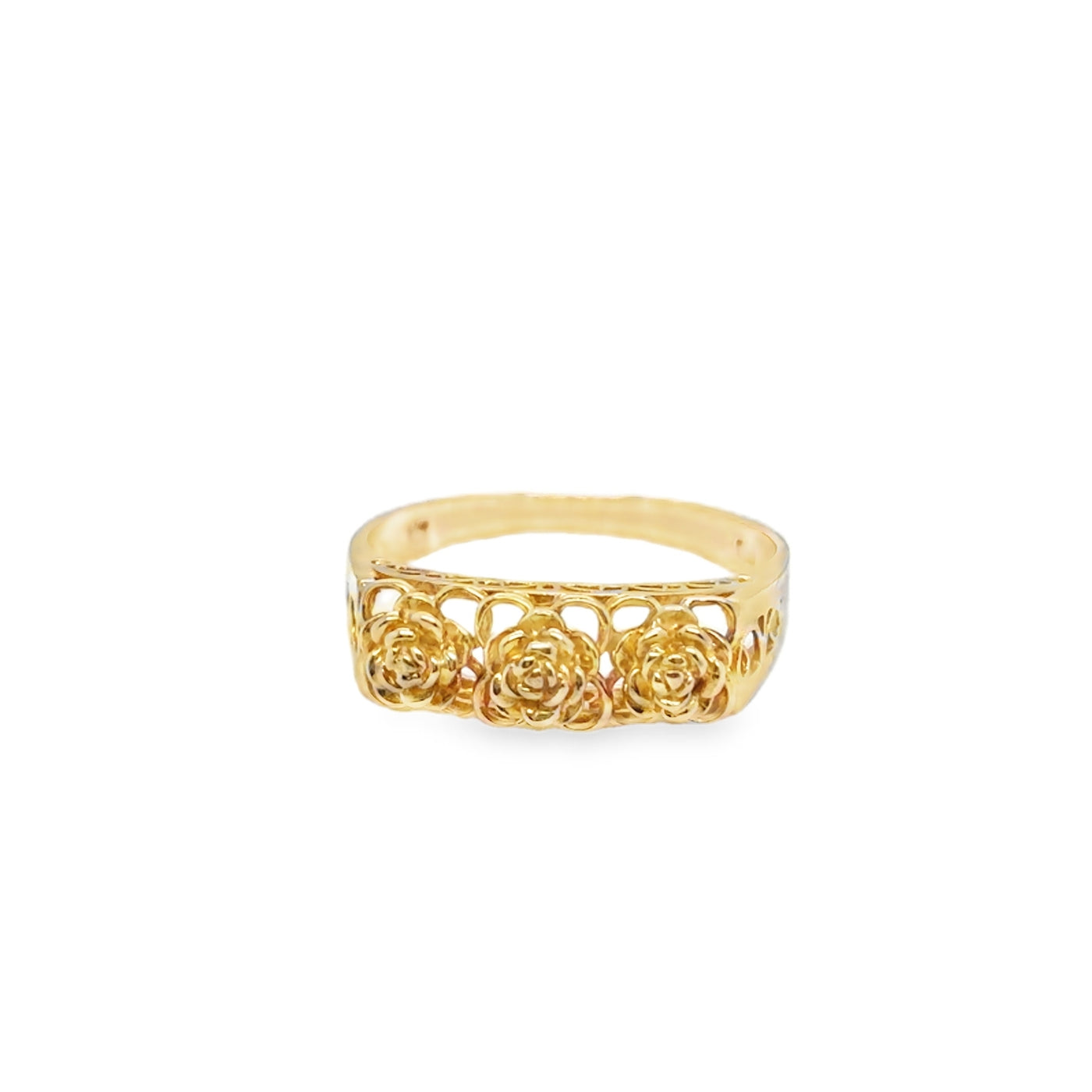 14KY Rose & Filigree Ring