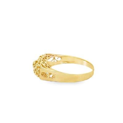 14KY Rose & Filigree Ring