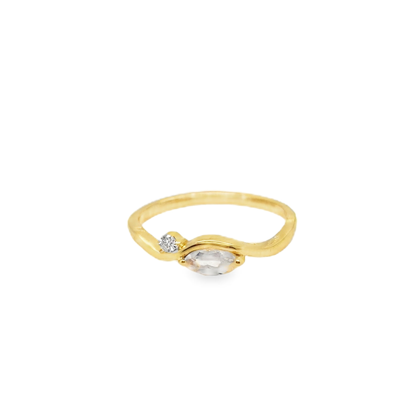 14KY "Duo"  Wave Ring