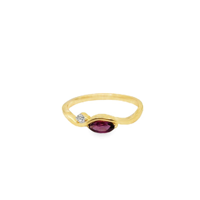 14KY "Duo"  Wave Ring